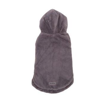 Rufus & Rosie Grey Faux Fur Dog Hoodie, M