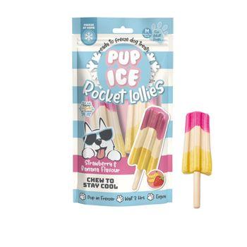 Pup Ice Rocket Lolly Strawberry and Banana Dog Treat 2 Pack 90g