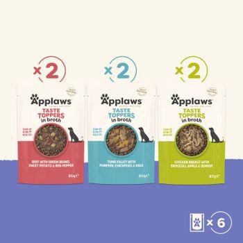 Applaws Taste Toppers Variety Selection in Broth 6x85g