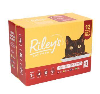 Rileys Adult Wet Cat Food Pouches Meat in Gravy 12X100g