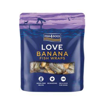 Fish4Dogs Love Banana Fish Wraps Dog Treats 100g