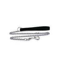 Ancol Leather Heavy Chain Dog Lead Black 90cm