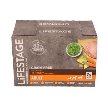 Lifestage Grain Free Adult Wet Dog Food Turkey 7x395g