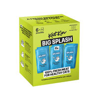 KatKin BIG SPLASH Fresh Cat and Kitten Food, Multipack (Fish + Turkey) 6x80g