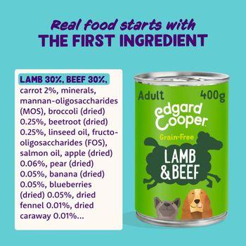 Edgard & Cooper Adult Wet Food Tin Lamb & Beef 6x400g