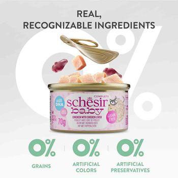 Schesir Baby Complete Wet Food for Kittens Chicken Liver in Fillets 70g