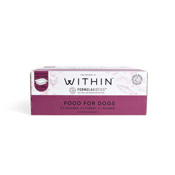 Within Grain Free Complete Adult Food, Variety Pack, Chicken, Turkey, Salmon 6x395g