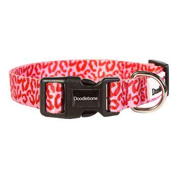 Doodlebone Bold Dog Collar Ruby Leopard 3-6