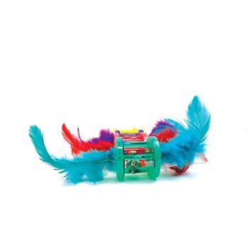 Tabby Patch Feather Rattle Cat Toy