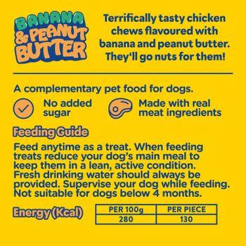 Wagg Chews Banana & Peanut Butter Bars, 140g