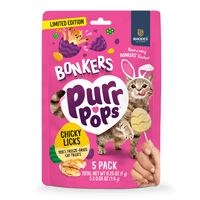 BONKERS Purrpops, Easter Edition Freeze Dried Chicken Flavoured Lollipop Cat Treats, 5 Pieces