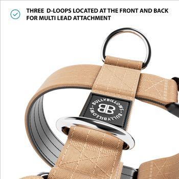 BullyBillows Dog TRI-Harness Military Tan Extra Large