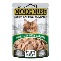 Cookhouse Luxury Cat Food Fillets in Jelly Tuna Loin with Sardine 70g