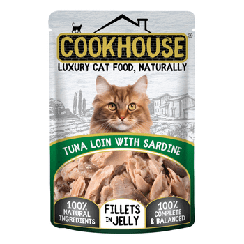 Cookhouse Luxury Cat Food Fillets in Jelly Tuna Loin with Sardine 70g