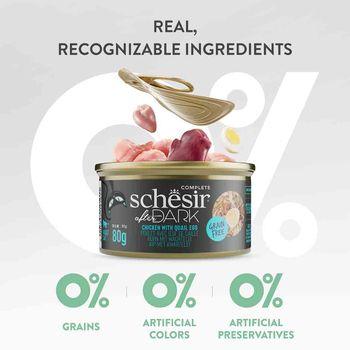 Schesir After Dark Complete Wet Cat Food Chicken & Quail Egg in Fillets 80g