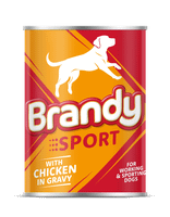 Brandy Sport Dog Food Tins, Chicken and Gravy, 390g