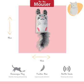 Tabby Patch Mouse Rattle & Roll Cat Toy