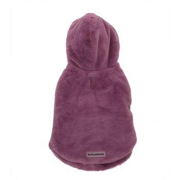 Rufus & Rosie Purple Faux Fur Dog Hoodie, S