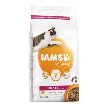 Iams Cat Food Senior Chicken 2kg Dry Cat Food