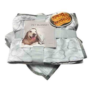 Snug & Cosy Bone Print Dog Blanket Grey