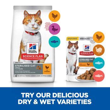 Hills Science Plan Adult Sterilised Chicken, Salmon, Turkey & Trout Wet Cat Food 12x85g