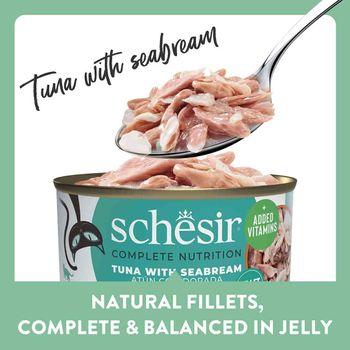 Schesir Complete and Balanced Wet Cat Food, Tuna with Seabream, 85g