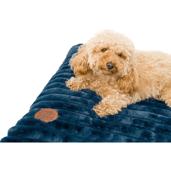 Snug & Cosy Faux Fur Dog Lounger Blue