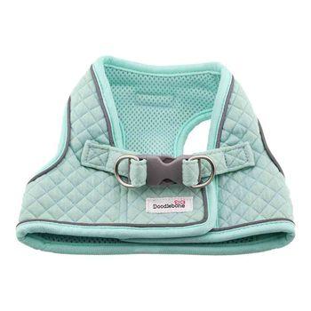 Doodlebone Snappy Mint Quilt Dog Harness 1-2