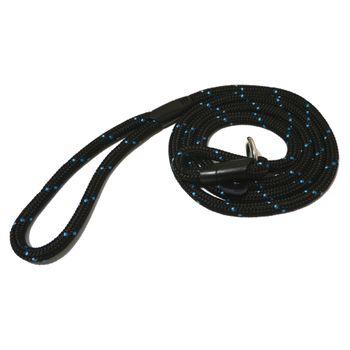 Rosewood Rope Twist Slip Dog Lead Black & Blue 64"