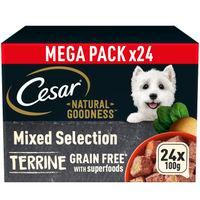 Cesar Natural Goodness Grain Free Adult Dog Food Terrine 24x100g Trays