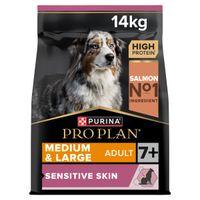 PRO PLAN Medium & Large Senior 7+ Sensitive Skin Salmon Dry Dog Food 14kg