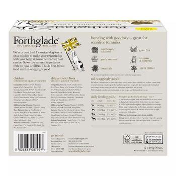 Forthglade Chicken & Chicken With Liver Complete Wet Adult Dog Food 12x395g