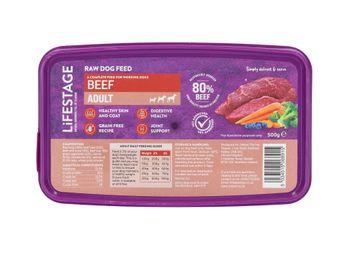 Lifestage Grain Free Raw Dog Food Beef 500g