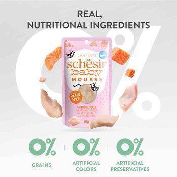 Schesir Complete and Balanced Wet Kitten Food Salmon in Mousse 70g