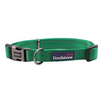 Doodlebone Trendy Tails Padded Dog Collar Green 1-2