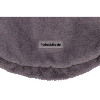 Rufus & Rosie Grey Faux Fur Dog Hoodie, M