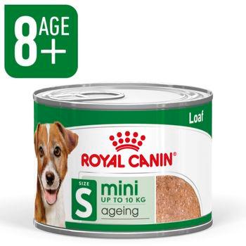 Royal Canin Mini Ageing 8+ Senior Wet Small Dog Food Cans In Loaf 195g