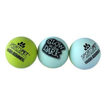 SPORTSPET High Bounce Glow In The Dark Ball Natural Rubber Dog Ball