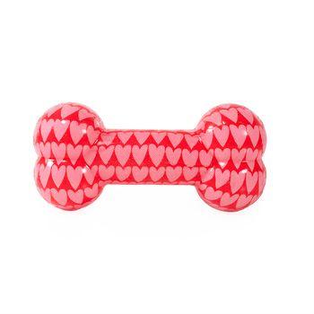Rosewood TPR Heart Squeaky Bone Dog Chew Toy