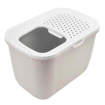Savic Hop In Top Cat Litter Tray Mocca & White