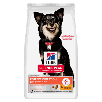Hill's Science Plan Perfect Digestion Small & Mini Adult 1+ Dry Dog Food with Chicken & Brown Rice 1.5kg