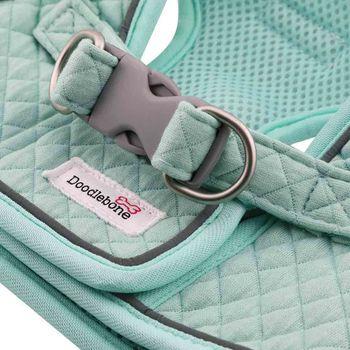 Doodlebone Snappy Mint Quilt Dog Harness 1-2