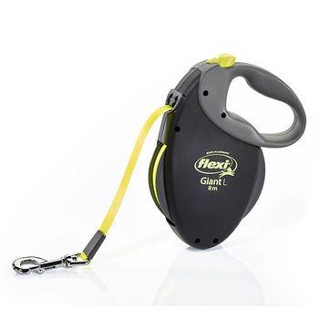 Flexi Neon Giant Retractable Cord Dog Lead 8m - Black Large