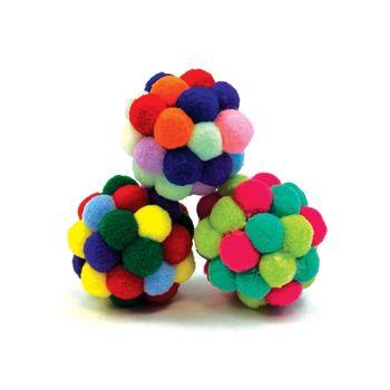 Tabby Patch Pom Pom Balls Cat Toys 2pcs