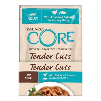 Wellness CORE® Tender Cuts with Chicken & Salmon in Savoury Gravy Adult Wet Cat Food 85G