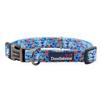 Doodlebone Trendy Tails Padded Dog Collar Blue 3-6