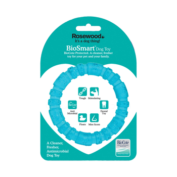 Rosewood Biosafe Puppy Ring Dog Toy Blue