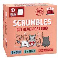 Scrumbles Grain Free Wet Cat Jelly Recyclable Pouch Fish Selection 8x85g