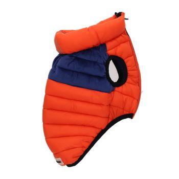 Rufus & Rosie Orange & Navy Dog Puffer Jacket, M+