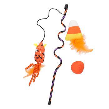 Smart Choice Wiggly Orange Cat Teaser Toy 3 Pack